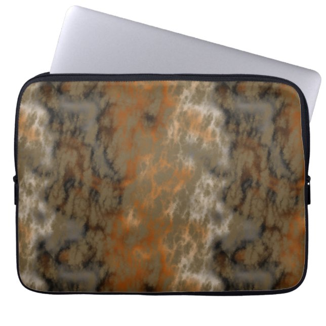 Brons en Kopermarmer Abstract Laptop Sleeve (Voorkant)