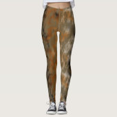 Brons en Kopermarmer Abstract Leggings (Voorkant)