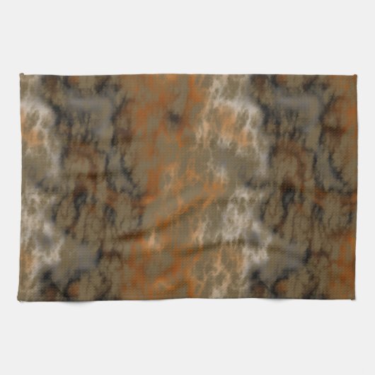 Brons en Kopermarmer Abstract Theedoek (Horizontaal)