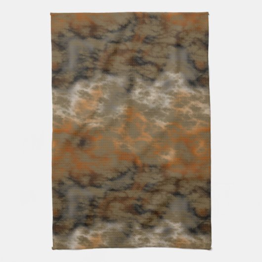 Brons en Kopermarmer Abstract Theedoek (Verticaal)