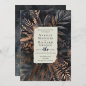 Brons en leisteen Moody boeket bruiloft, Kaart (Voorkant / Achterkant)