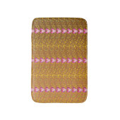  Brons en roze Floral Violet patroon Badmat (Voorkant Verticaal)