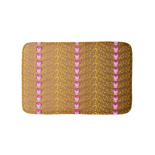  Brons en roze Floral Violet patroon Badmat (Voorkant)