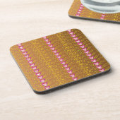 Brons en roze Floral Violet patroon Bier Onderzetter (Linkerzijde)