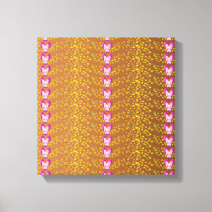  Brons en roze Floral Violet patroon Canvas Afdruk