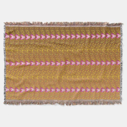  Brons en roze Floral Violet patroon Deken (Voorkant)