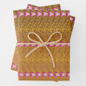 Brons en roze Floral Violet patroon Inpakpapier Vel (In situ)