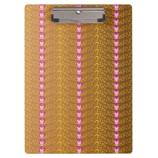  Brons en roze Floral Violet patroon Klembord (Voorkant)