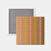  Brons en roze Floral Violet patroon Magneet (Voorkant / Achterkant)