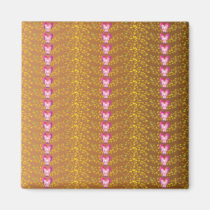  Brons en roze Floral Violet patroon Magneet