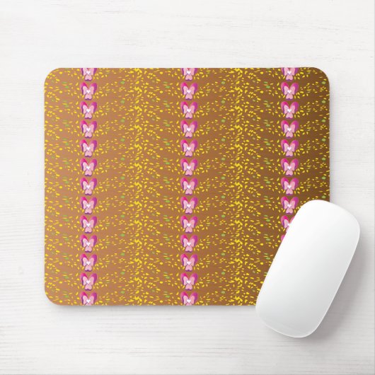  Brons en roze Floral Violet patroon Muismat (Met muis)