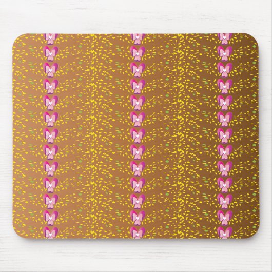  Brons en roze Floral Violet patroon Muismat (Voorkant)