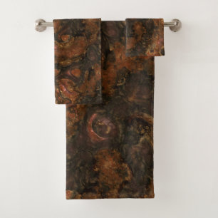 Brons en Roze Steen Abstract Bad Handdoek