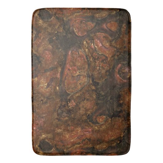 Brons en Roze Steen Abstract Badmat (Voorkant Verticaal)