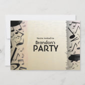 Brons en Zwarte Muzieknoten Kaart (Voorkant)