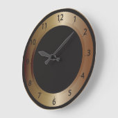 Brons- en zwarte wandklok (Hoek)