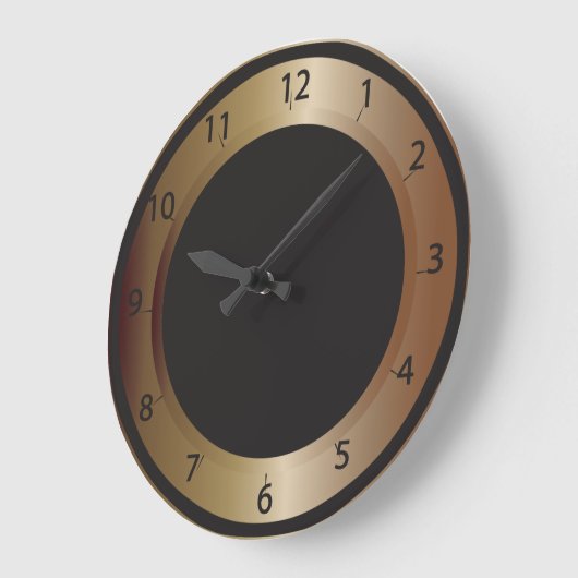 Brons- en zwarte wandklok (Hoek)