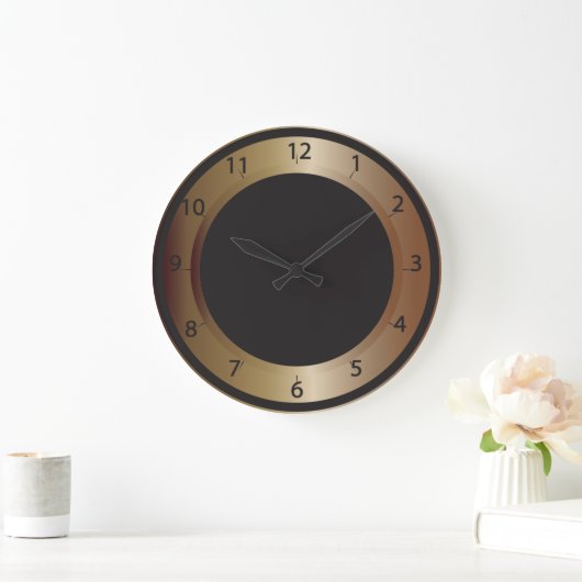Brons- en zwarte wandklok (Huis)