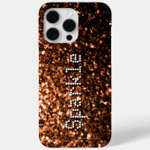 Brons faux glitters sprankelen Jouw tekst Case-Mate iPhone Case (Achterkant)