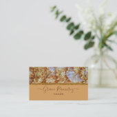 brons | Faux Gold Glitter Marble Agate Monogram Visitekaartje (Staand voorkant)