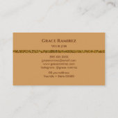 brons | Faux Gold Glitter Marble Agate Monogram Visitekaartje (Achterkant)