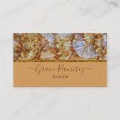 brons | Faux Gold Glitter Marble Agate Monogram Visitekaartje (Voorkant)
