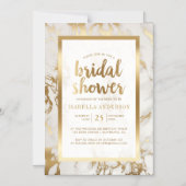 Brons Foil en Marble Vrijgezellenfeest Magnetische Uitnodiging (Voorkant)