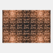 Brons fonkelt Sweet 16 elegant scriptpatroon Inpakpapier Vel (Voorkant)