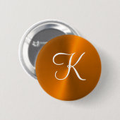 Brons glanzend faux metal monogram ronde button 5,7 cm (Voorkant /achterkant)