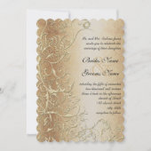 Brons Gold en Black Love Bird Swirls Weddenschap Kaart (Voorkant)