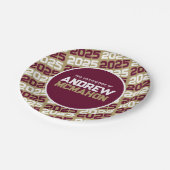 Brons Gold en Bourgondië gepersonaliseerd Afstuder Papieren Bordje (Gekanteld)