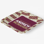 Brons Gold en Bourgondië gepersonaliseerd Afstuder Papieren Bordje (Gebogen)