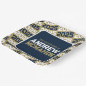 Brons Gold en Navy Blue Gepersonaliseerd Afstudere Papieren Bordje (Gebogen)