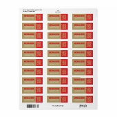 Brons Gold & Red Afstuderen retour adreslabels Etiket (Full Sheet)