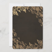 Brons Goud Bladeren Bruin Chique Rustieke Bruiloft Kaart (Achterkant)