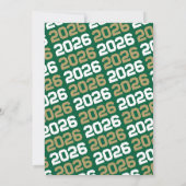 Brons Goud & Groen Afstuderen Fotouitnodiging Kaart (Achterkant)