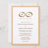 Brons Goud Infinity Hand gesp bruiloft uitnodiging (Voorkant)