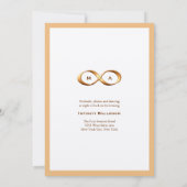 Brons Goud Infinity Hand gesp bruiloft uitnodiging (Achterkant)