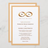 Brons Goud Infinity Hand gesp bruiloft uitnodiging (Voorkant / Achterkant)