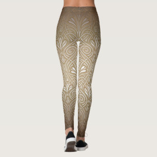 Brons, goud, Jugendstil, art deco, vintage, patte Leggings