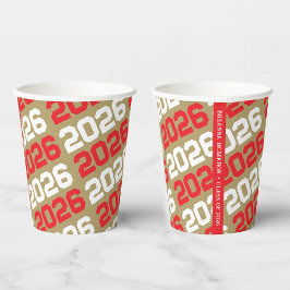 Brons Goud & Rood Klasse Jaar Afstuderen Papieren Bekers