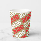 Brons Goud & Rood Klasse Jaar Afstuderen Papieren Bekers (Achterkant)