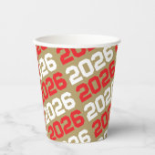 Brons Goud & Rood Klasse Jaar Afstuderen Papieren Bekers (Voorkant)