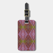 Brons & Groene Blad Ikat 20 Bagagelabel (Voorkant verticaal)