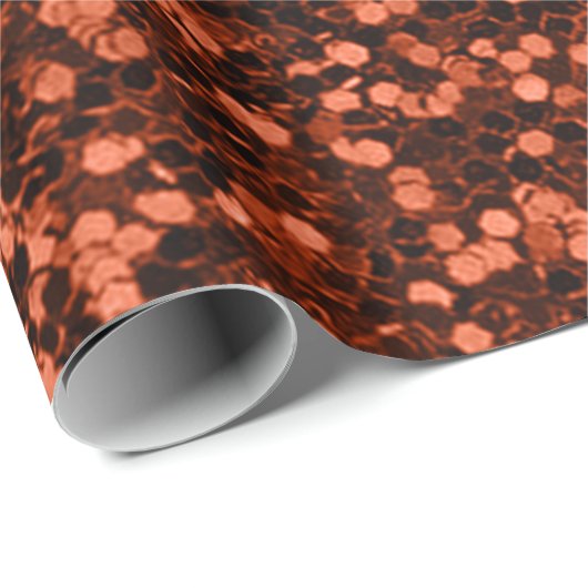 Brons Honing Koper Glitter Sparkly Bruiloft Bruids Cadeaupapier (Rol Hoek)