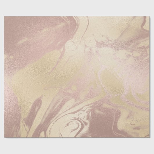 Brons Ivoor Skinny Abstract Gesmolten Marmeren Gla Cadeaupapier (Vlak)