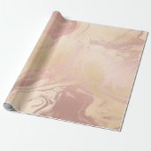 Brons Ivoor Skinny Abstract Gesmolten Marmeren Gla Cadeaupapier (Uitgerold)