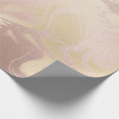 Brons Ivoor Skinny Abstract Gesmolten Marmeren Gla Cadeaupapier (Hoek)