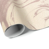 Brons Ivoor Skinny Abstract Gesmolten Marmeren Gla Cadeaupapier (Rol Hoek)