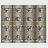 Brons Kleur Roos Hart Lijst Uw Foto Wrapping Cadeaupapier (Vlak)